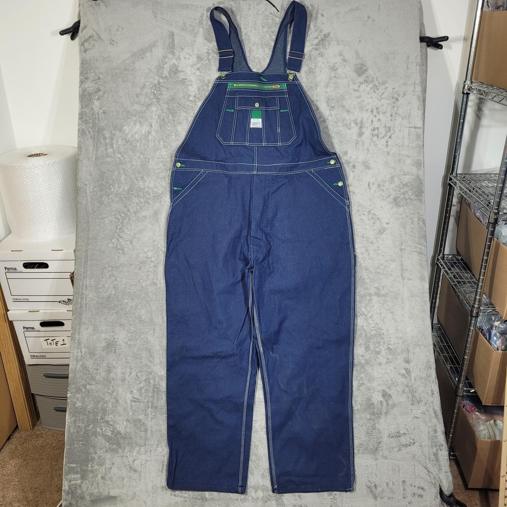 Liberty Overalls Bib Carpenter Pants Mens 46x30 Workwear Triple Stitch Denim